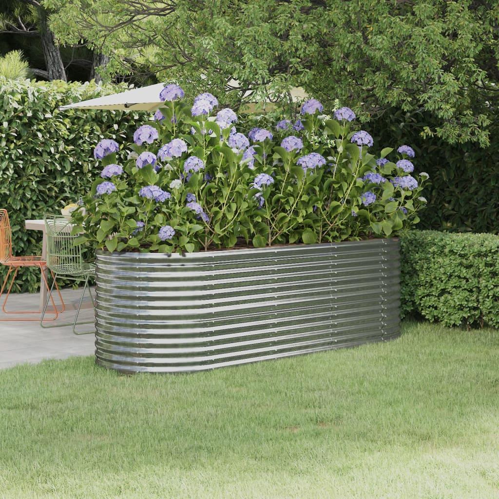 Voir la diapositive 1 : VIDAXL Lit sureleve de jardin Acier galvanise Argente