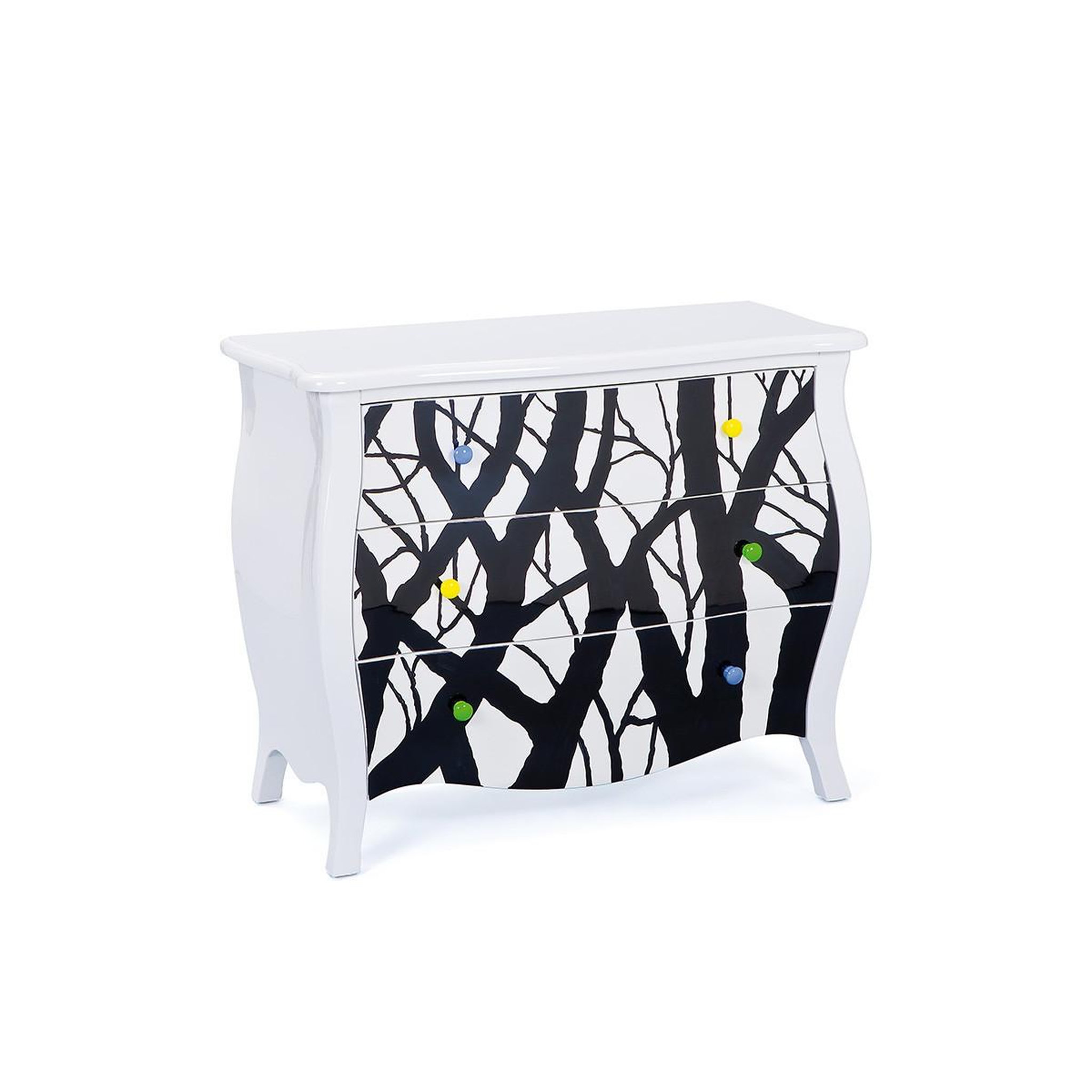Voir la diapositive 1 : INTERLINK Commode 3 tiroirs en bois  mozart  95cm blanc