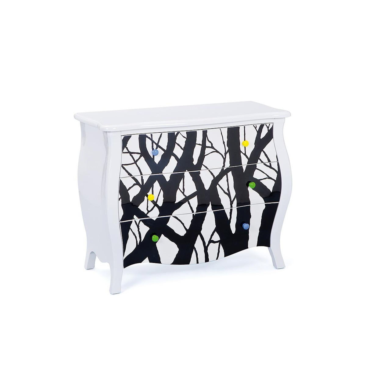 Paris Prix Commode 3 Tiroirs en Bois  Mozart  95cm Blanc