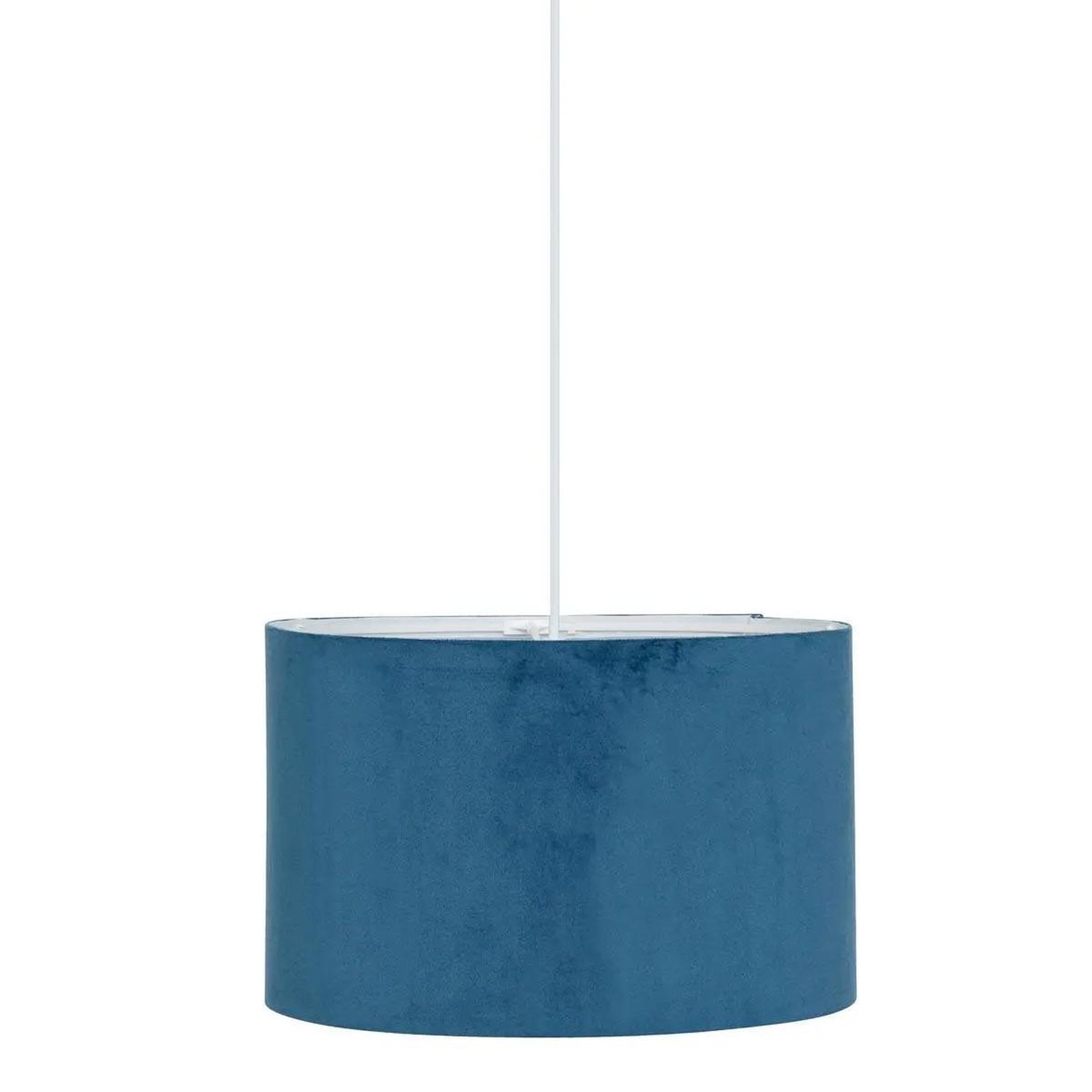 Voir la diapositive 2 : ATMOSPHERA Abat-jour en velours  beline  30cm bleu canard