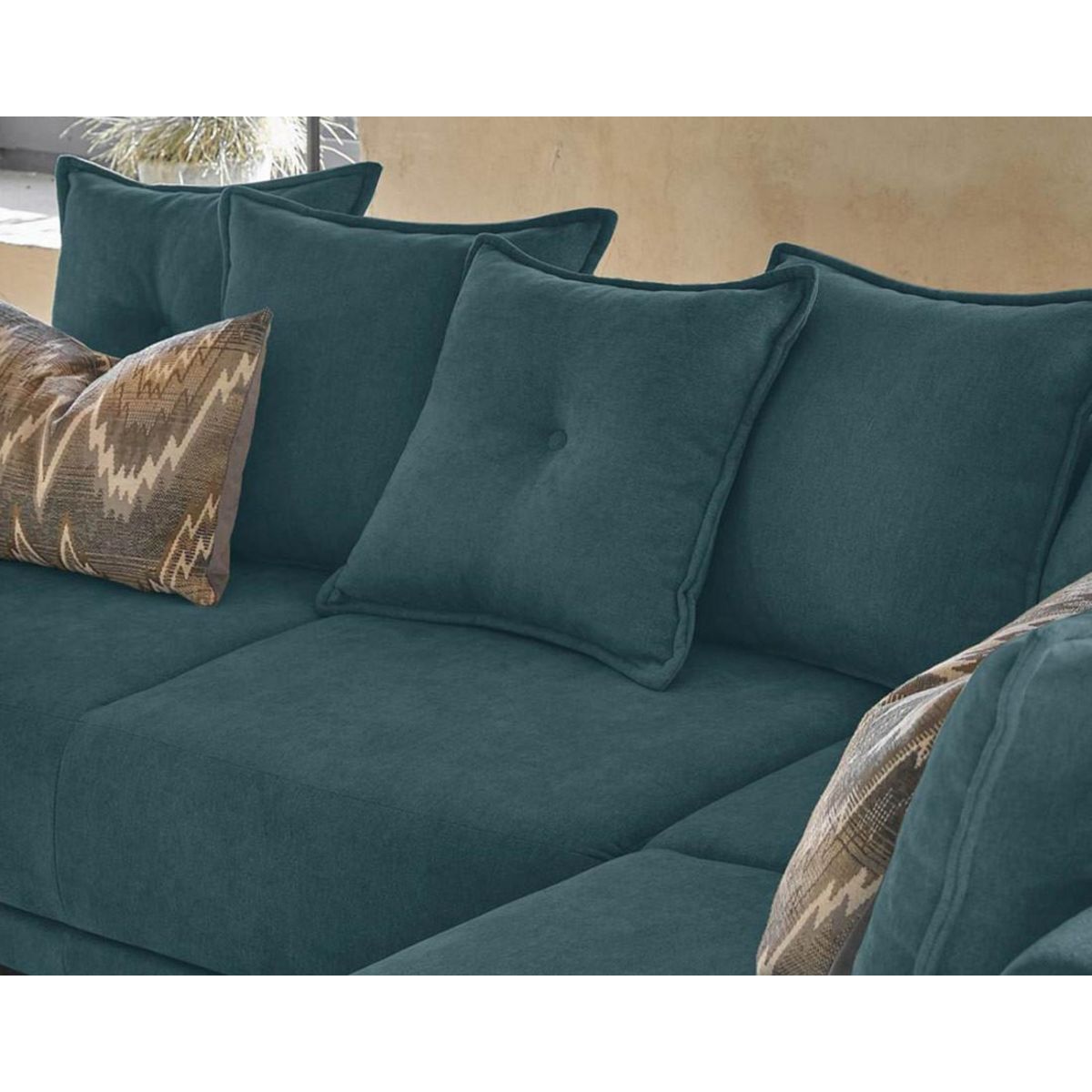 BEST MOBILIER Lena - canapé d'angle droit convertible - 5 places - bleu canard - style scandinave - bleu canard