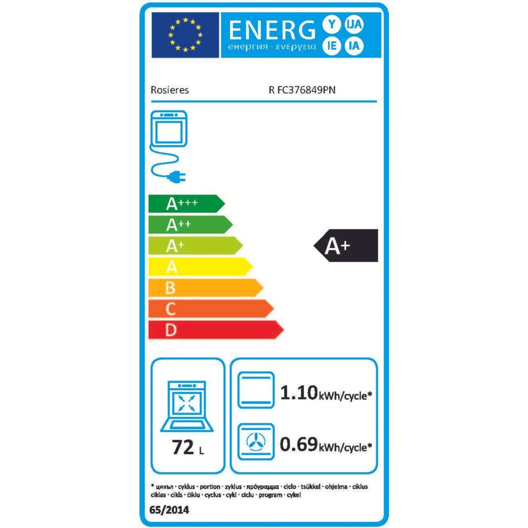 Voir la diapositive 6 : Rosieres Four encastrable r fc376849pn - pyrolyse - chaleur pulsée - vapeur - porte froide - rails télescopiques