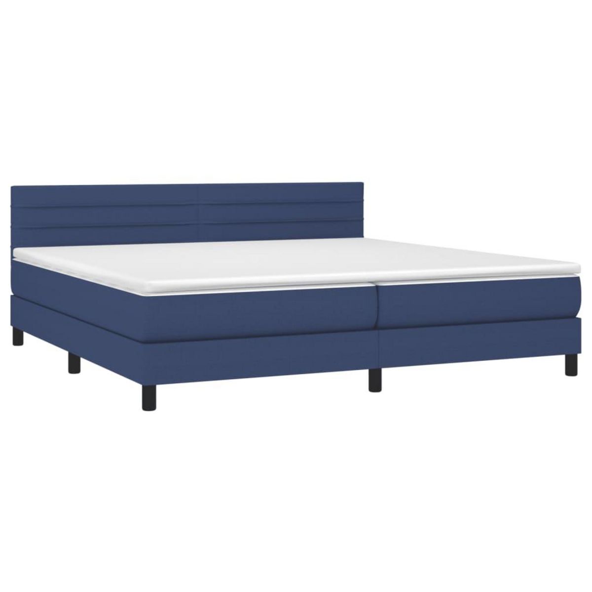 VIDAXL Sommier a lattes de lit et matelas et LED Bleu 200x200 cm Tissu