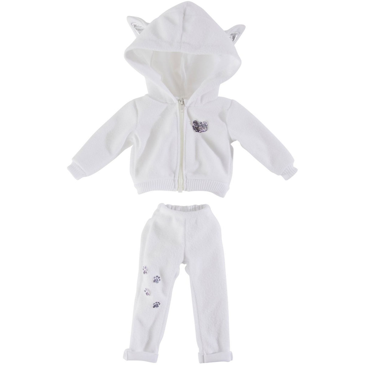 One Two Fun Tenue Pretty Ma jolie poupée mode 46 cm - Ensemble blanc polaire