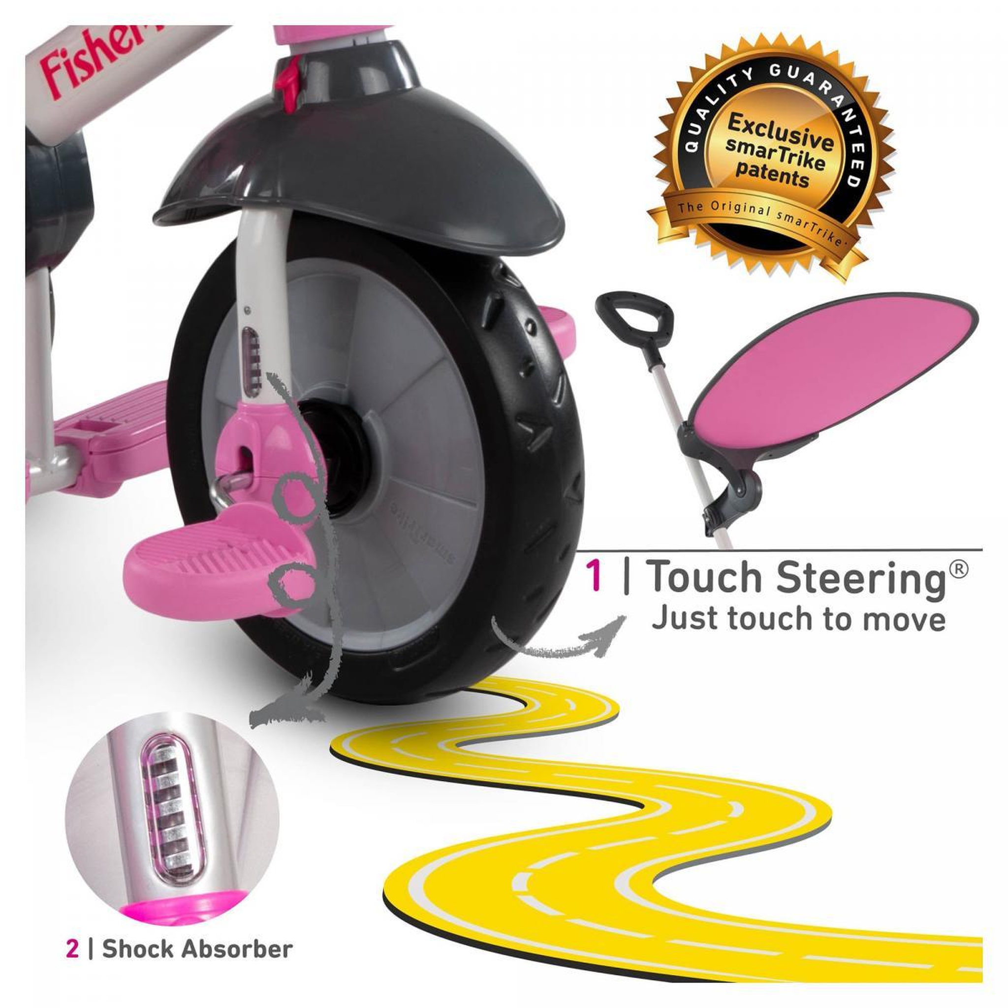 Voir la diapositive 5 : SMARTRIKE Tricycle Fisher Price  3 en 1 Charm Rose