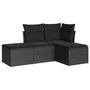 Voir la diapositive 2 : VIDAXL Salon de jardin 4 pcs avec coussins noir resine tressee