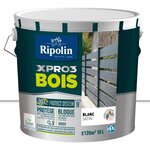CENTRALE BRICO Peinture bois extérieur / intérieur Xpro3 RIPOLIN, blanc satiné 10 l