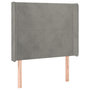 Voir la diapositive 2 : VIDAXL Tete de lit avec oreilles Gris clair 83x16x118/128 cm Velours