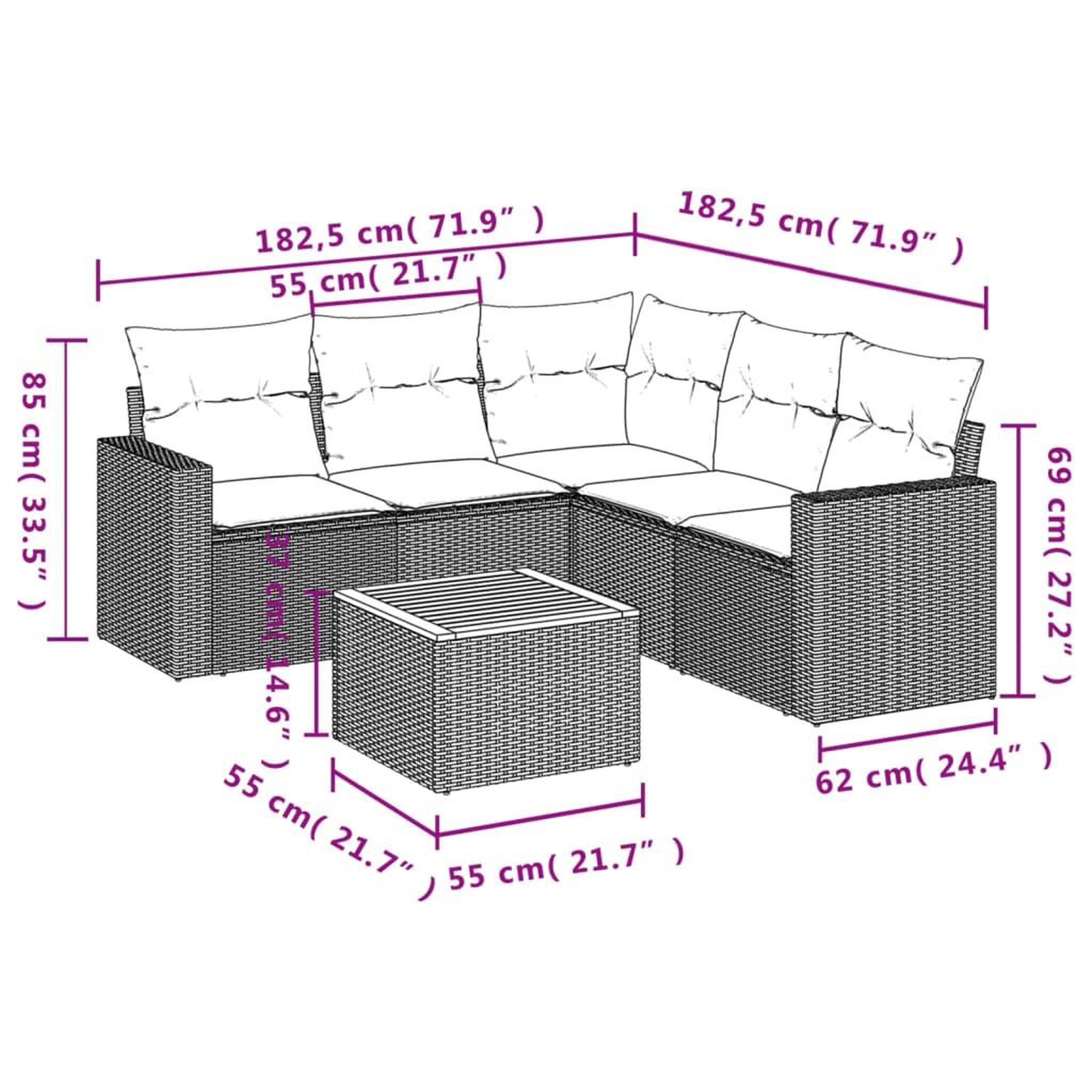 Voir la diapositive 3 : VIDAXL Salon de jardin 6 pcs avec coussins noir resine tressee
