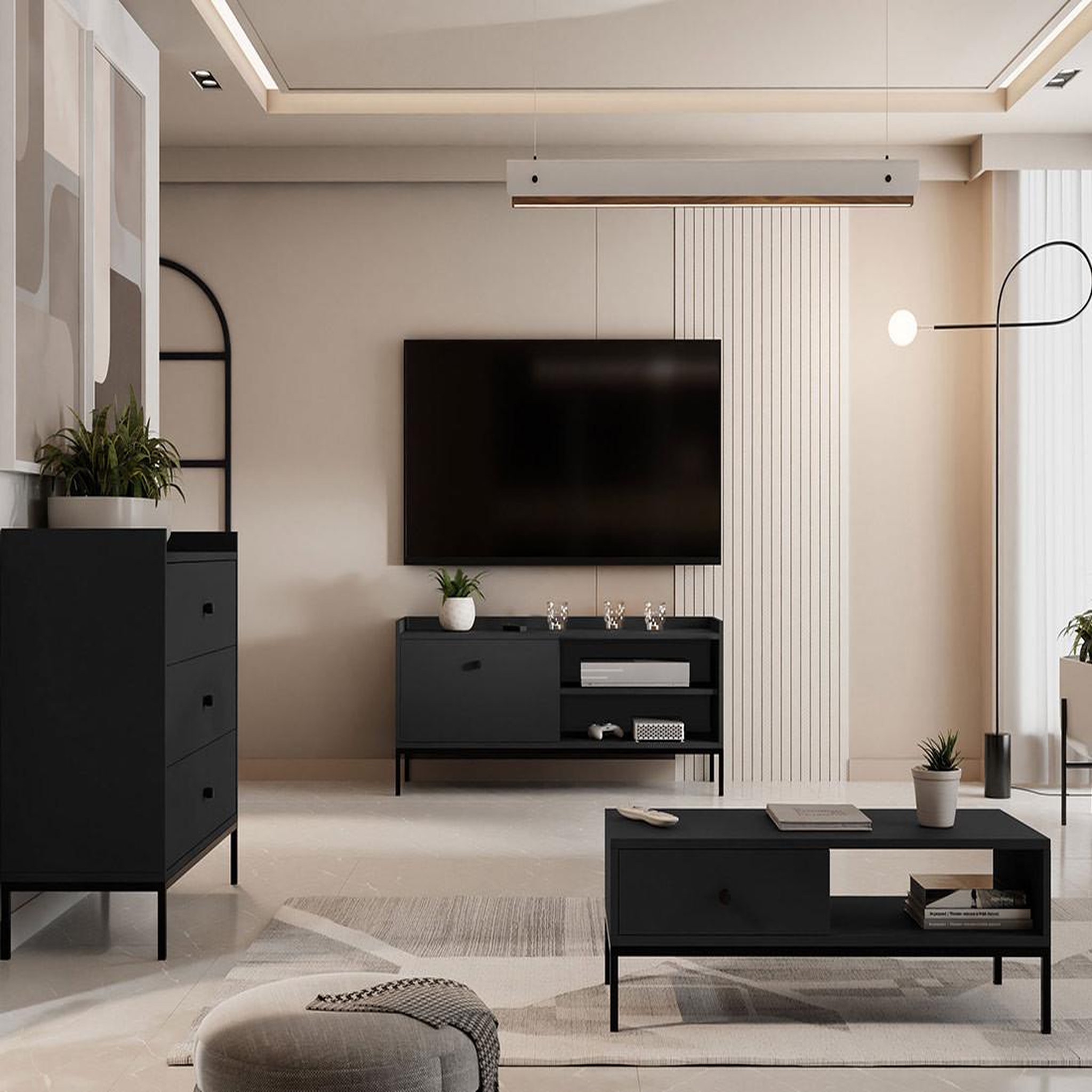 Voir la diapositive 5 : BEST MOBILIER Filipo - meuble tv - 140 cm