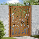 VIDAXL Porte de jardin acier resistant aux intemperies design traces