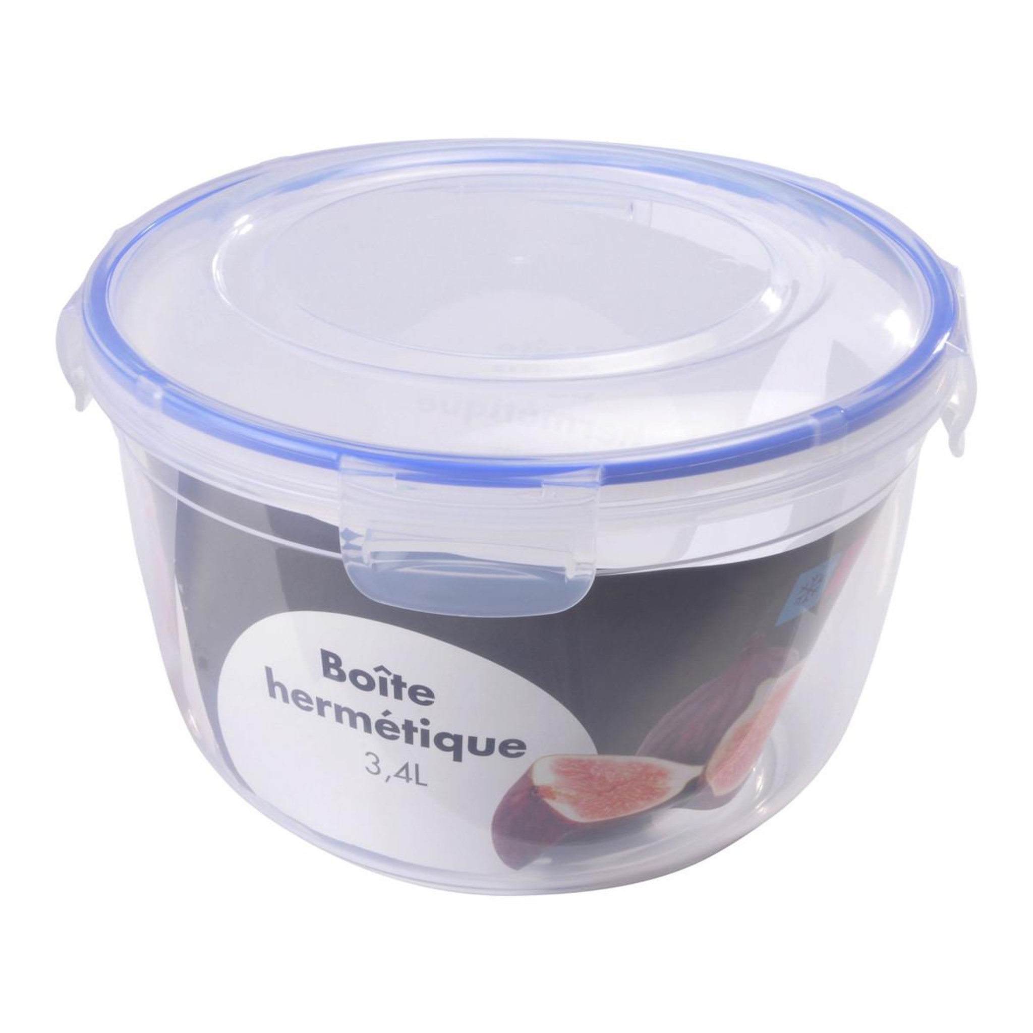 HOMEA Boîte de conservation ronde  hermétique  3,4l bleu