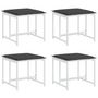 Voir la diapositive 2 : VIDAXL Tabourets de jardin avec coussins 4pcs blanc acier et textilene
