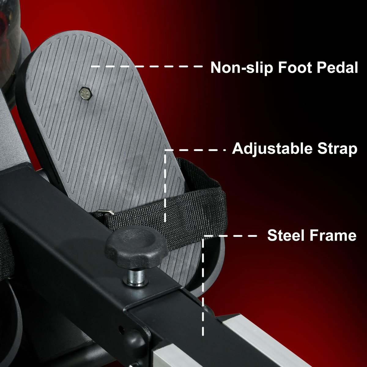 HOMCOM Rameur à eau rameur pliable 6 niveaux de résistance écran LCD multifonction noir