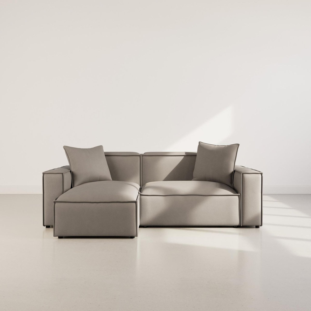 BEST MOBILIER Atlas - canapé d'angle réversible 4 places en velours texturé