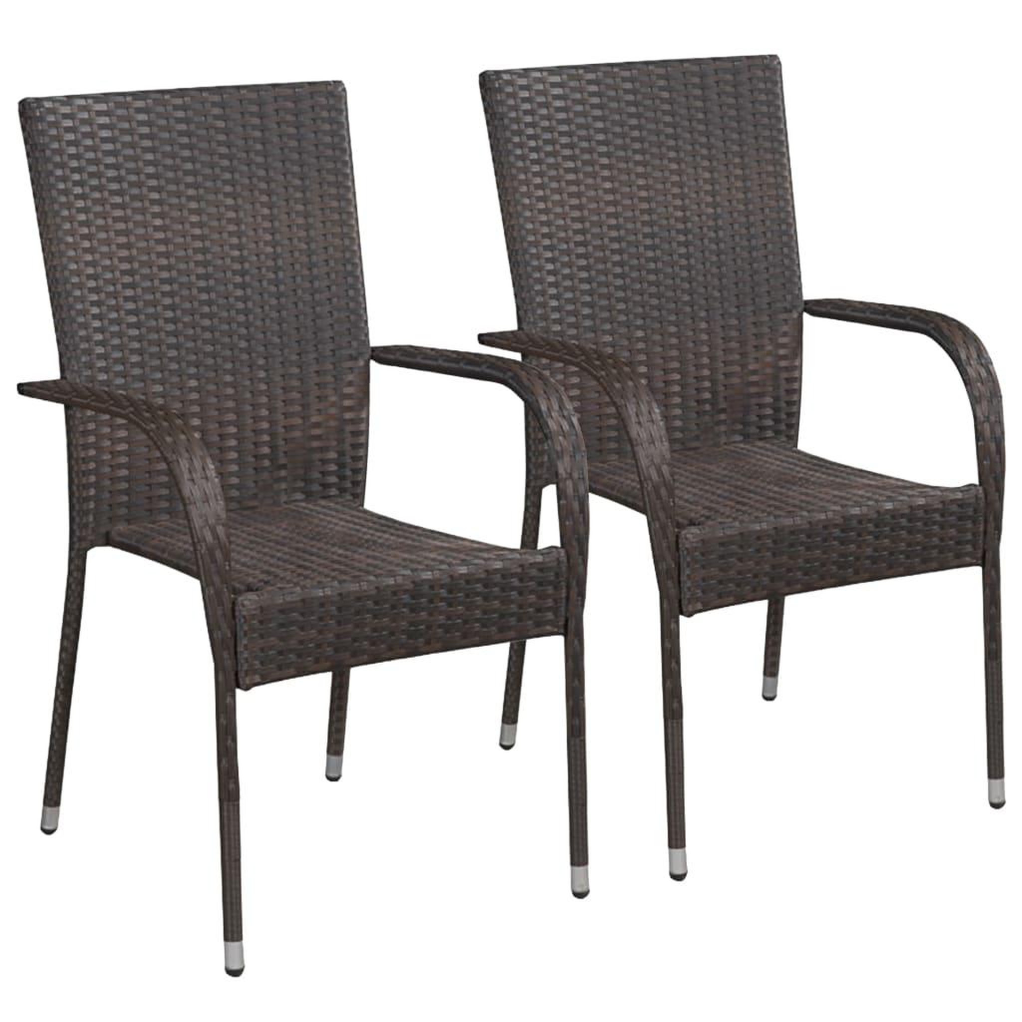 Voir la diapositive 2 : VIDAXL Ensemble a manger de jardin 3pcs Resine tressee Marron