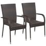 Voir la diapositive 2 : VIDAXL Ensemble a manger de jardin 3pcs Resine tressee Marron