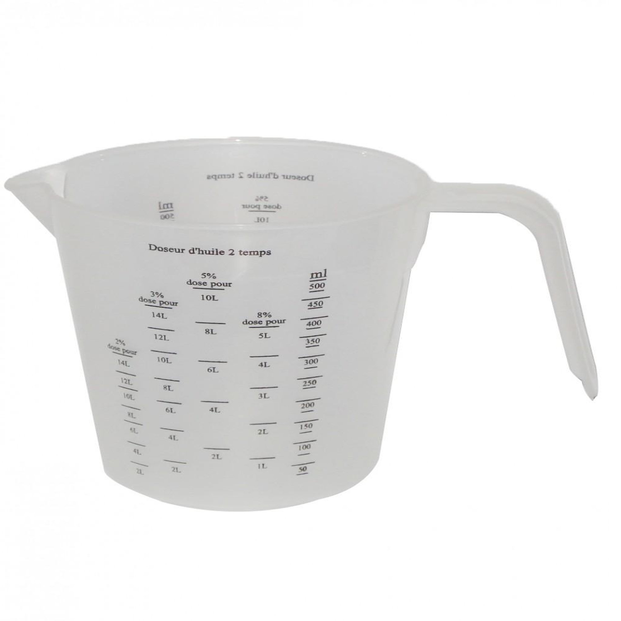 CENTRALE BRICO BROC Pour mélange 2 temps. Graduation 2%, 3%, 5% et 8%. Capacité 500 ml