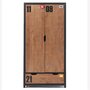 NOUVOMEUBLE Chambre ado complète industrielle en bois BRONX armoire 2 portes