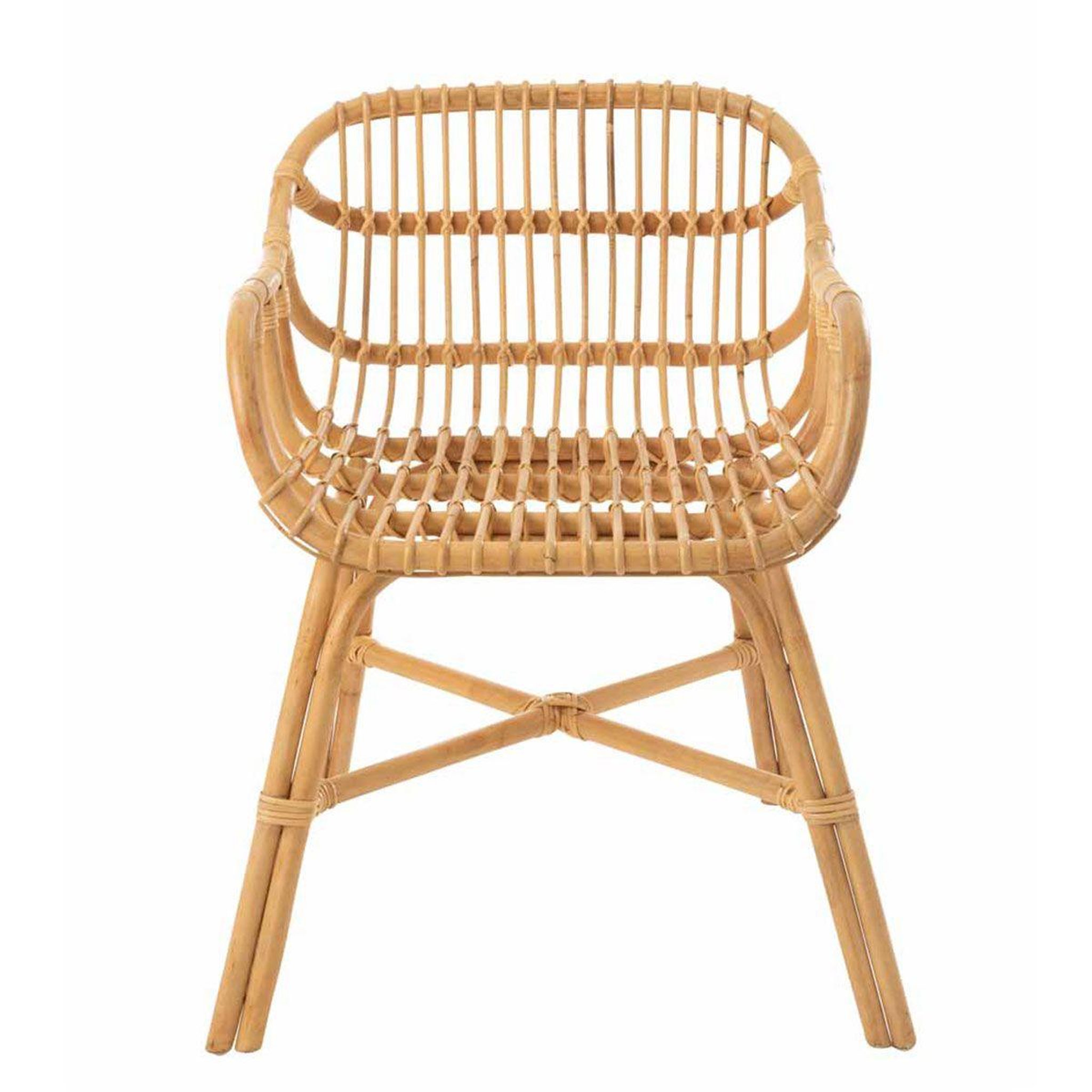 Voir la diapositive 2 : J-LINE Chaise en rotin  ana  82cm naturel