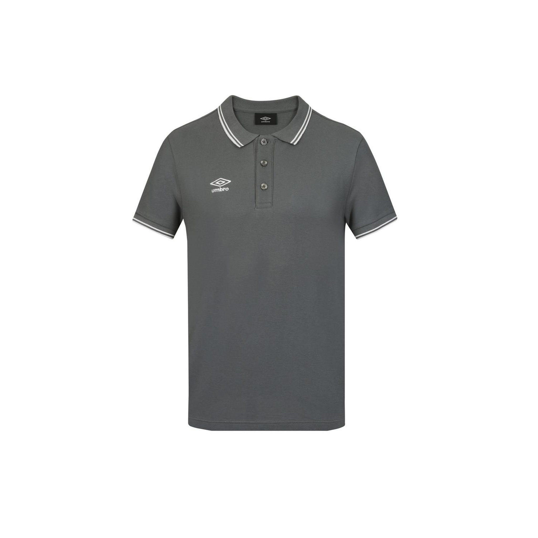 UMBRO Polo homme bicolore en coton pique avec logo brodé 806451. Coloris disponibles : Gris