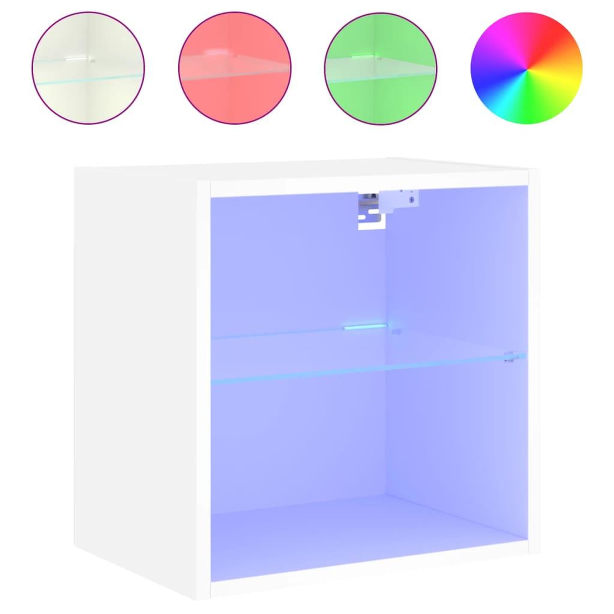 Voir la diapositive 2 : VIDAXL Table de chevet murale avec lumieres LED blanc