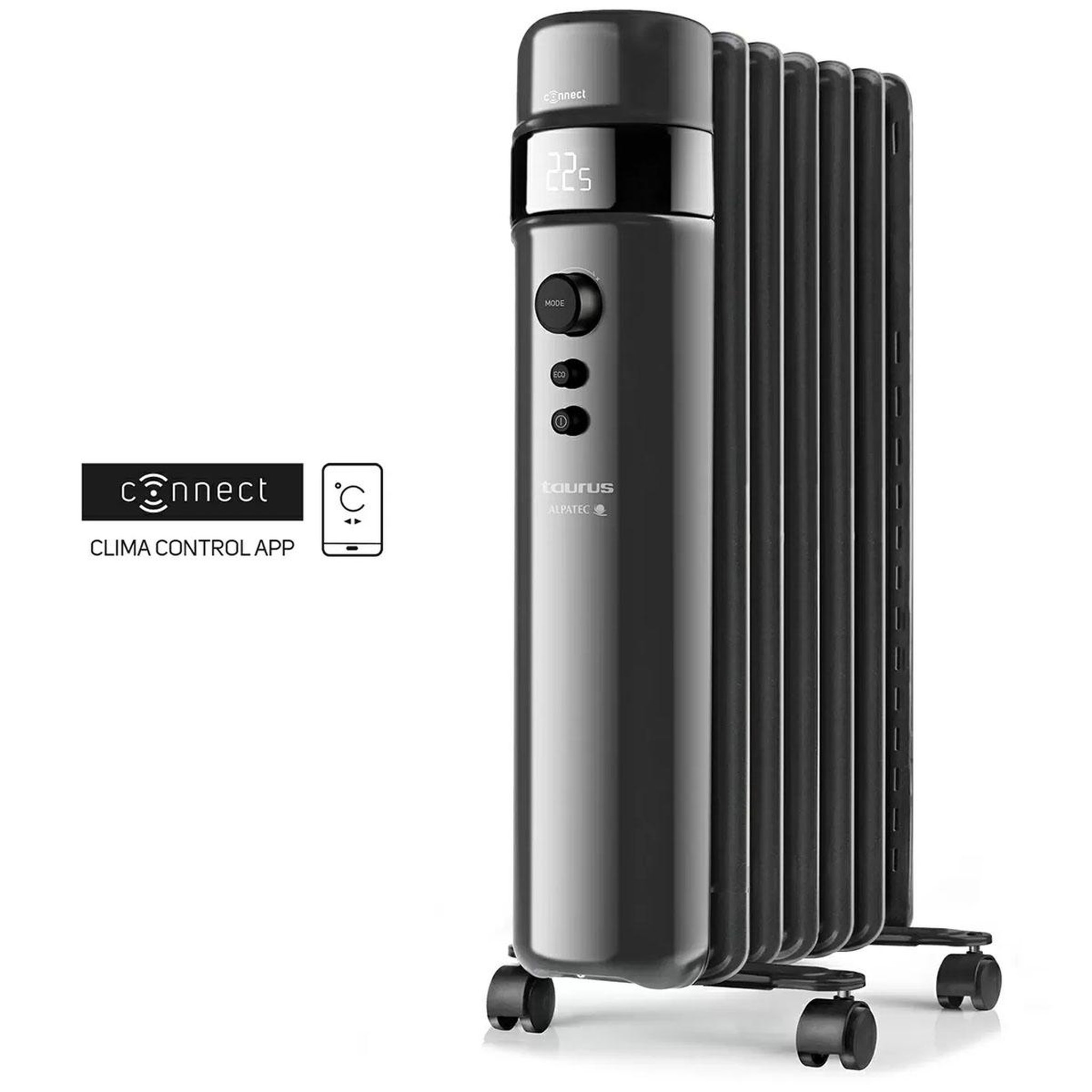Taurus Alpatec Radiateur à bain d'huile connecté 1500w noir - AGADIR CONNECT 1500