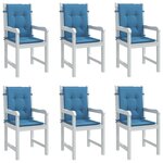 VIDAXL Coussins de chaise a dossier bas lot de 6 bleu melange tissu