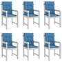 Voir la diapositive 1 : VIDAXL Coussins de chaise a dossier bas lot de 6 bleu melange tissu
