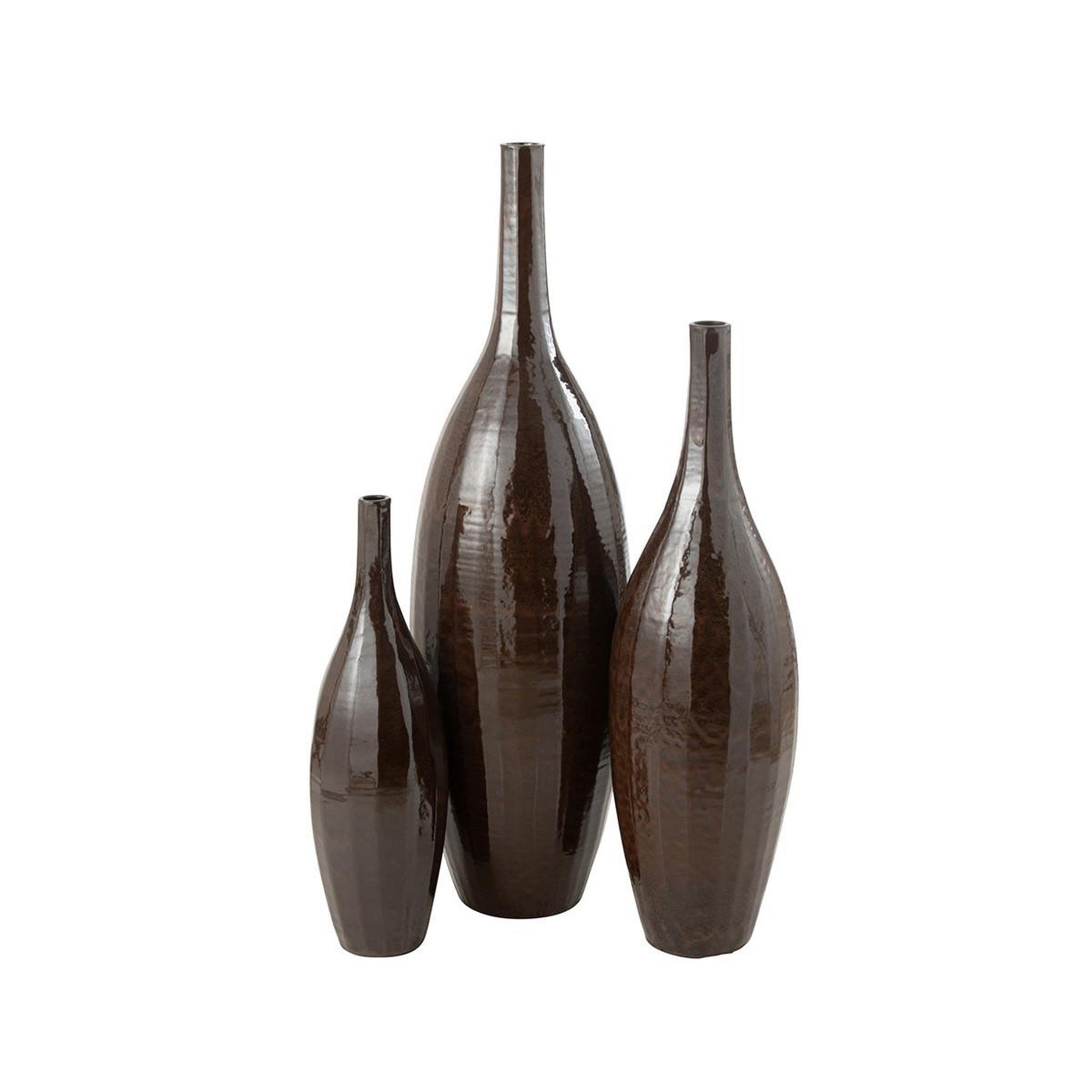 Voir la diapositive 2 : J-LINE Vase bouteille en terre cuite  terra  70cm marron