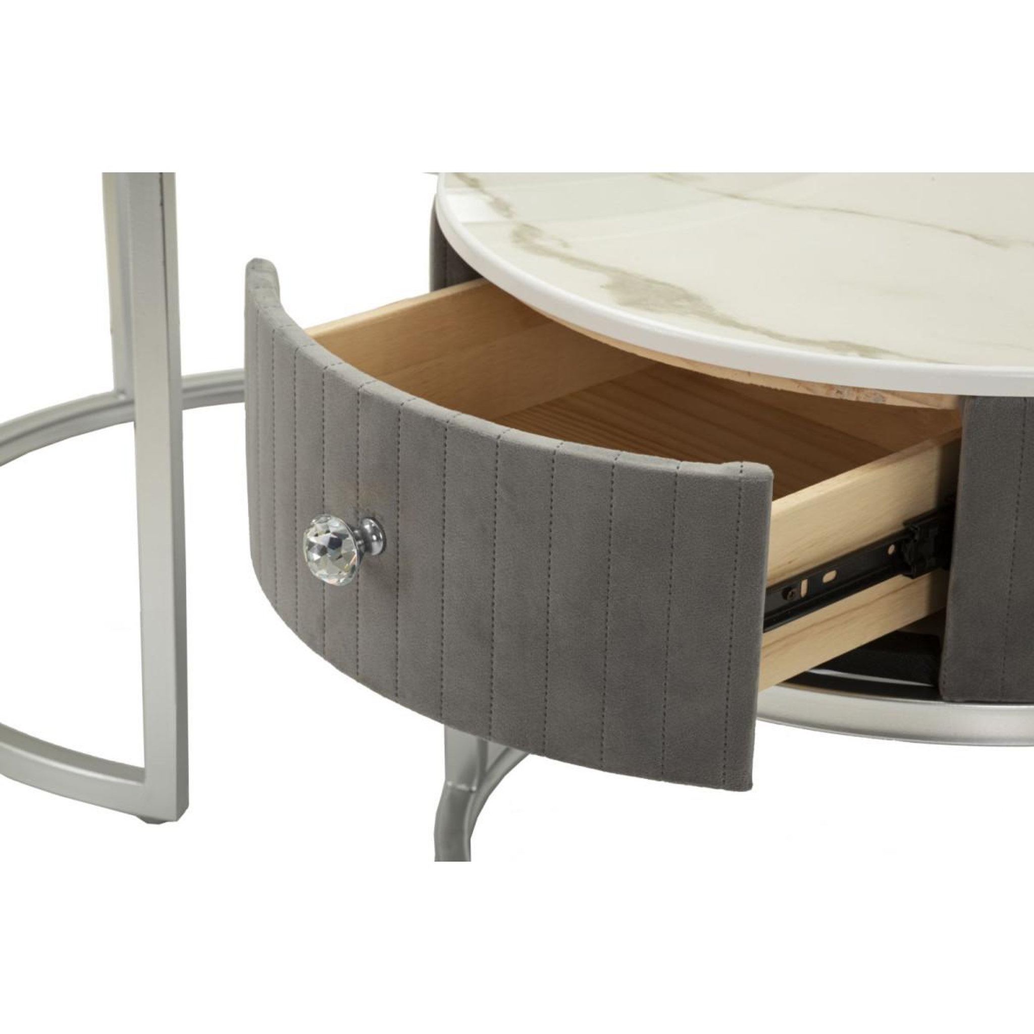 Voir la diapositive 5 : Paris Prix Lot de 2 tables basses  votix  70cm gris & argent