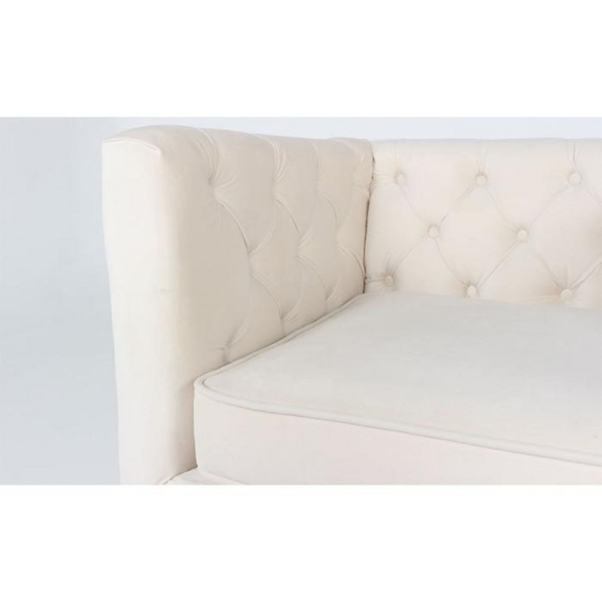 Paris Prix Fauteuil Design en Velours  Natacha  78cm Beige