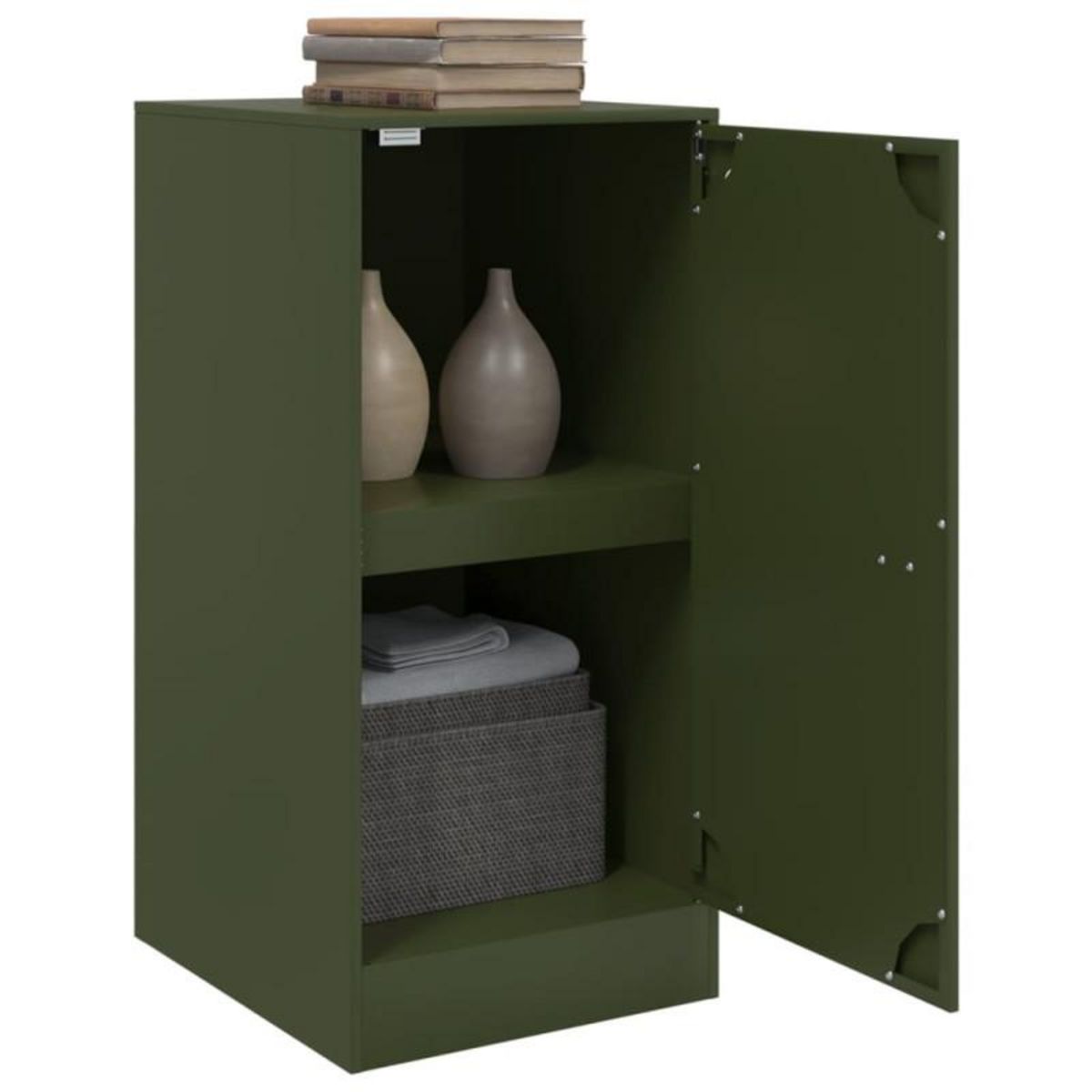 VIDAXL Buffet vert olive 34,5x39x73 cm acier