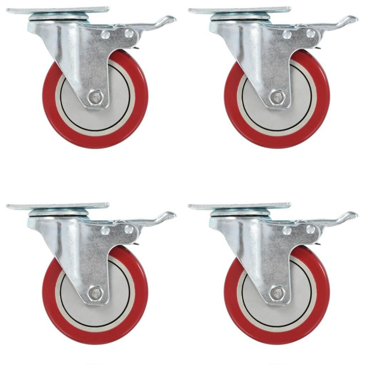 VIDAXL Roulettes pivotantes avec double freins 4 pcs 100 mm