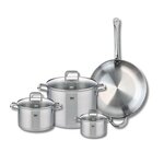 ELO Set de 1 Poêle de cuisson 32 cm et 3 faitouts 14, 20 et 26 cm Elo Profi Citrin