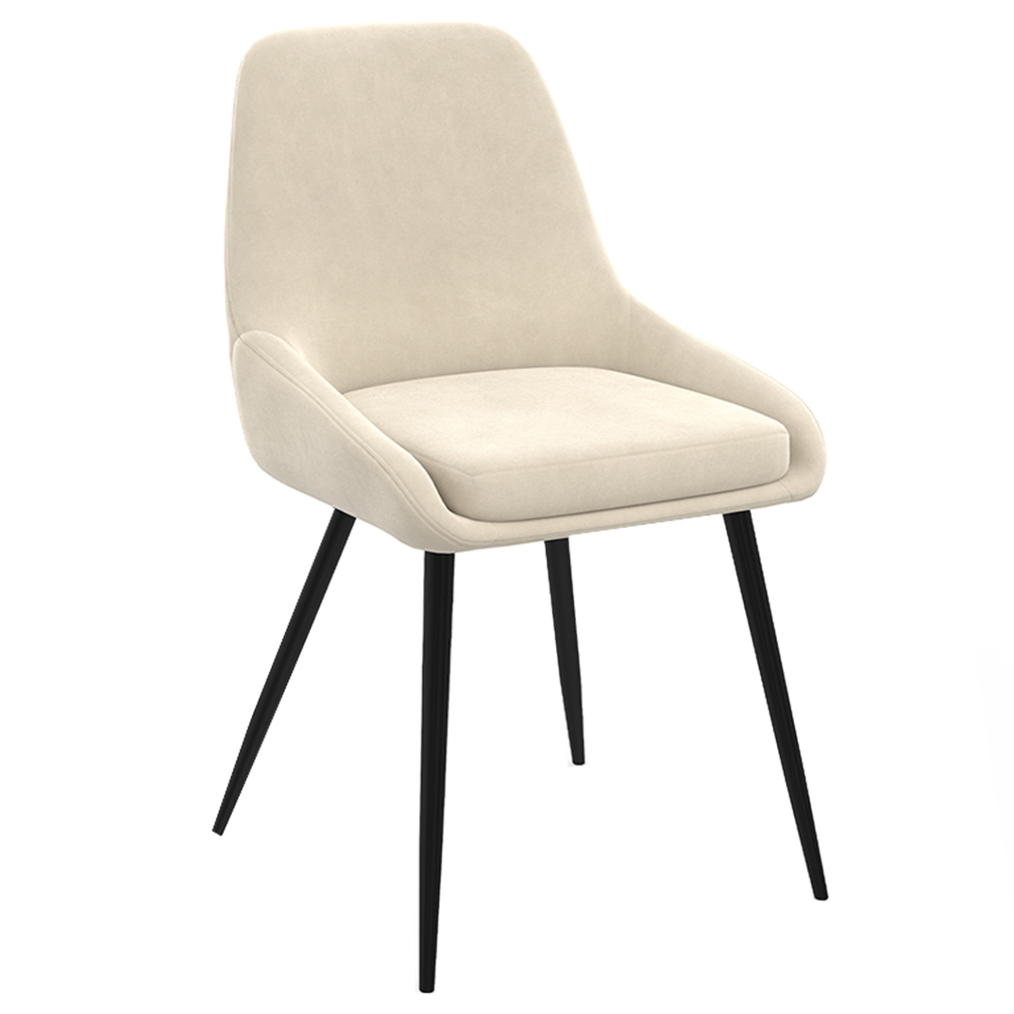Voir la diapositive 3 : ID MARKET Lot de 4 chaises thalya en velours beige avec accoudoirs