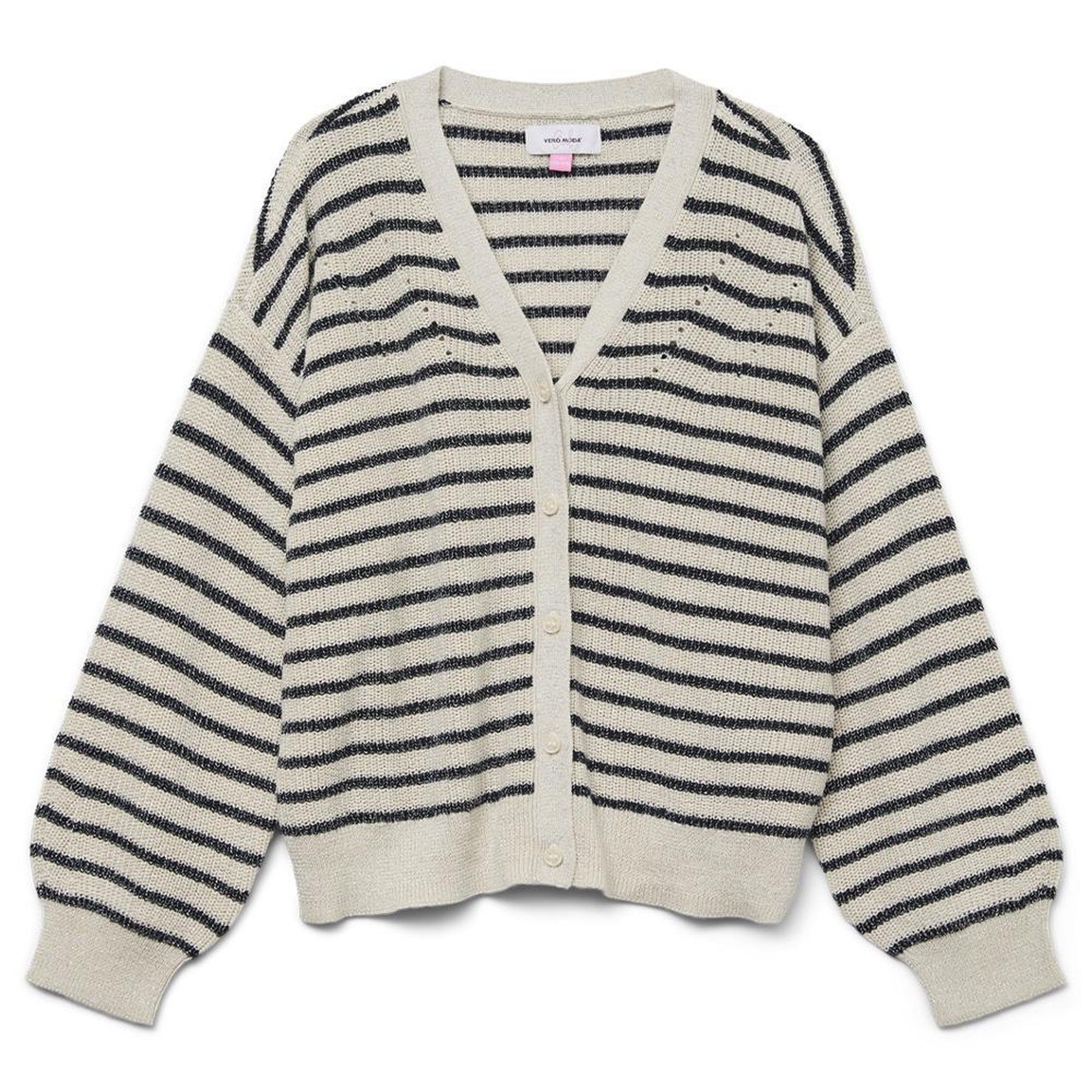 Voir la diapositive 2 : Vero Moda Gilet Marine/Beige à Rayures Fille Vero Moda Newlex
