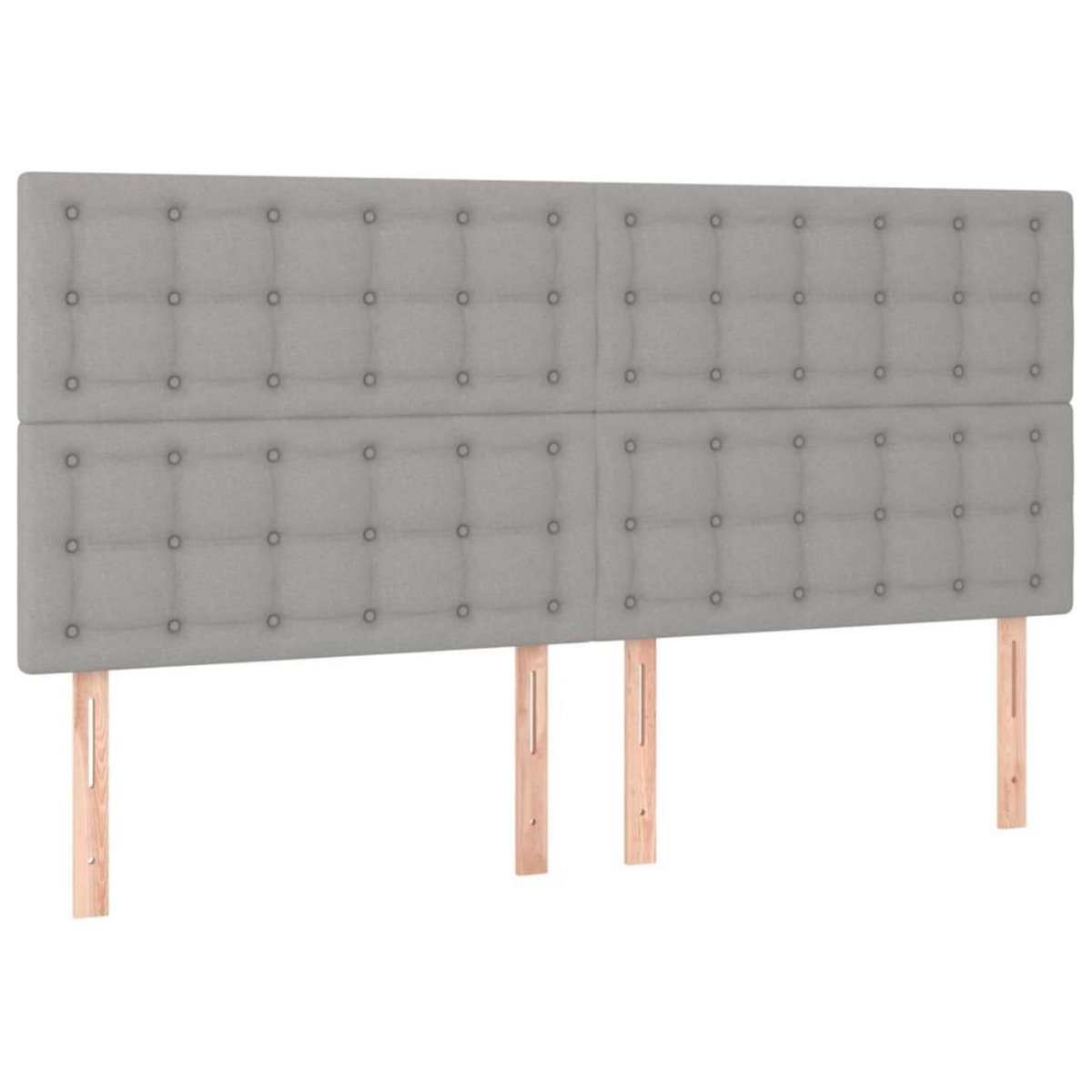 VIDAXL Tete de lit a LED Gris clair 160x5x118/128 cm Tissu