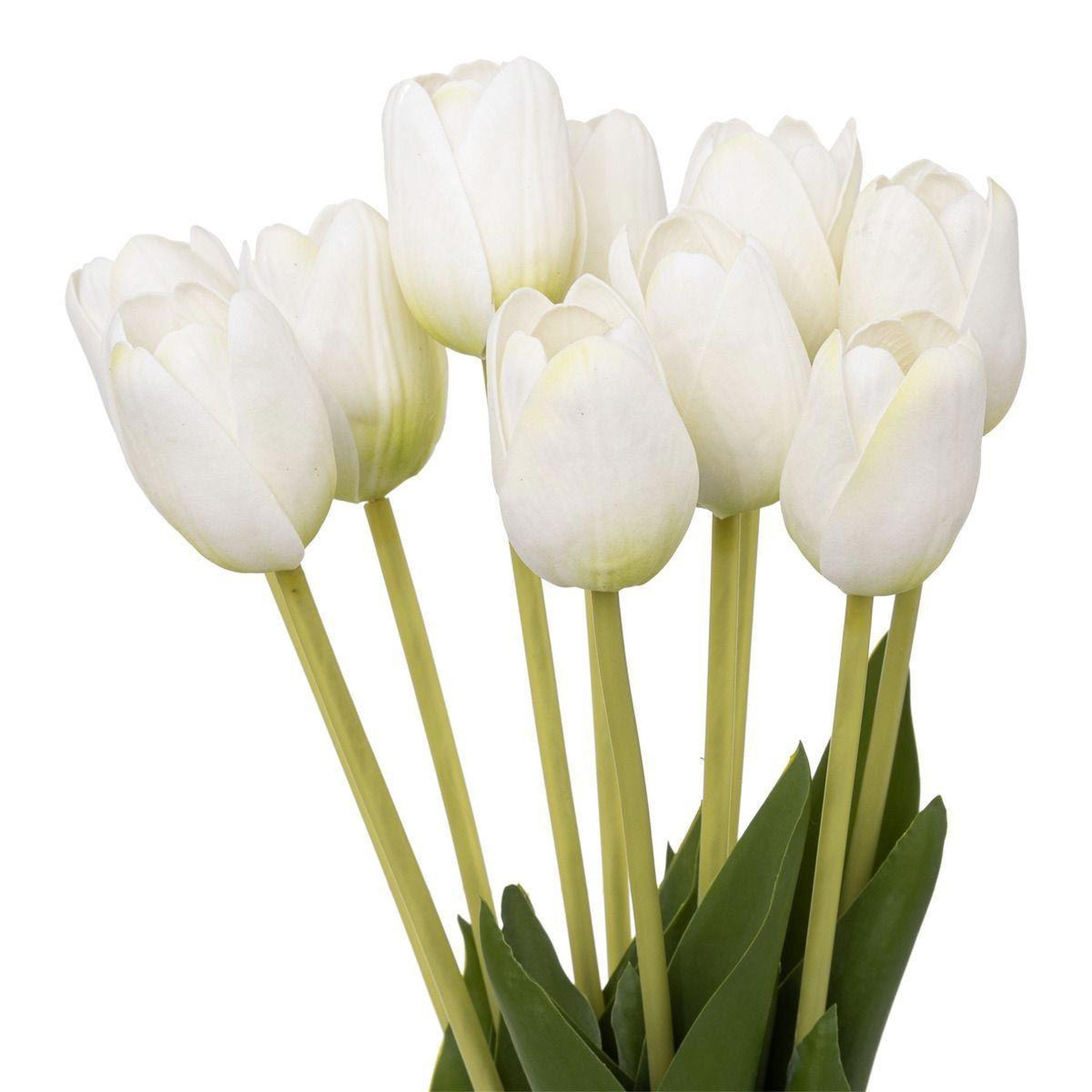 Voir la diapositive 2 : ATMOSPHERA Bouquet de fleurs artificielles  tulipes  48cm blanc