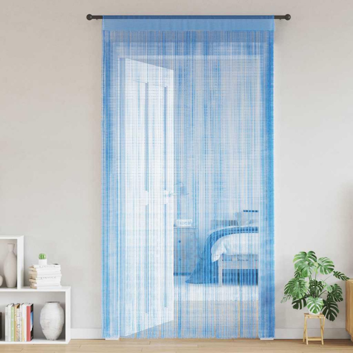 VIDAXL Rideaux a fils 2 pcs bleu clair 100x250 cm