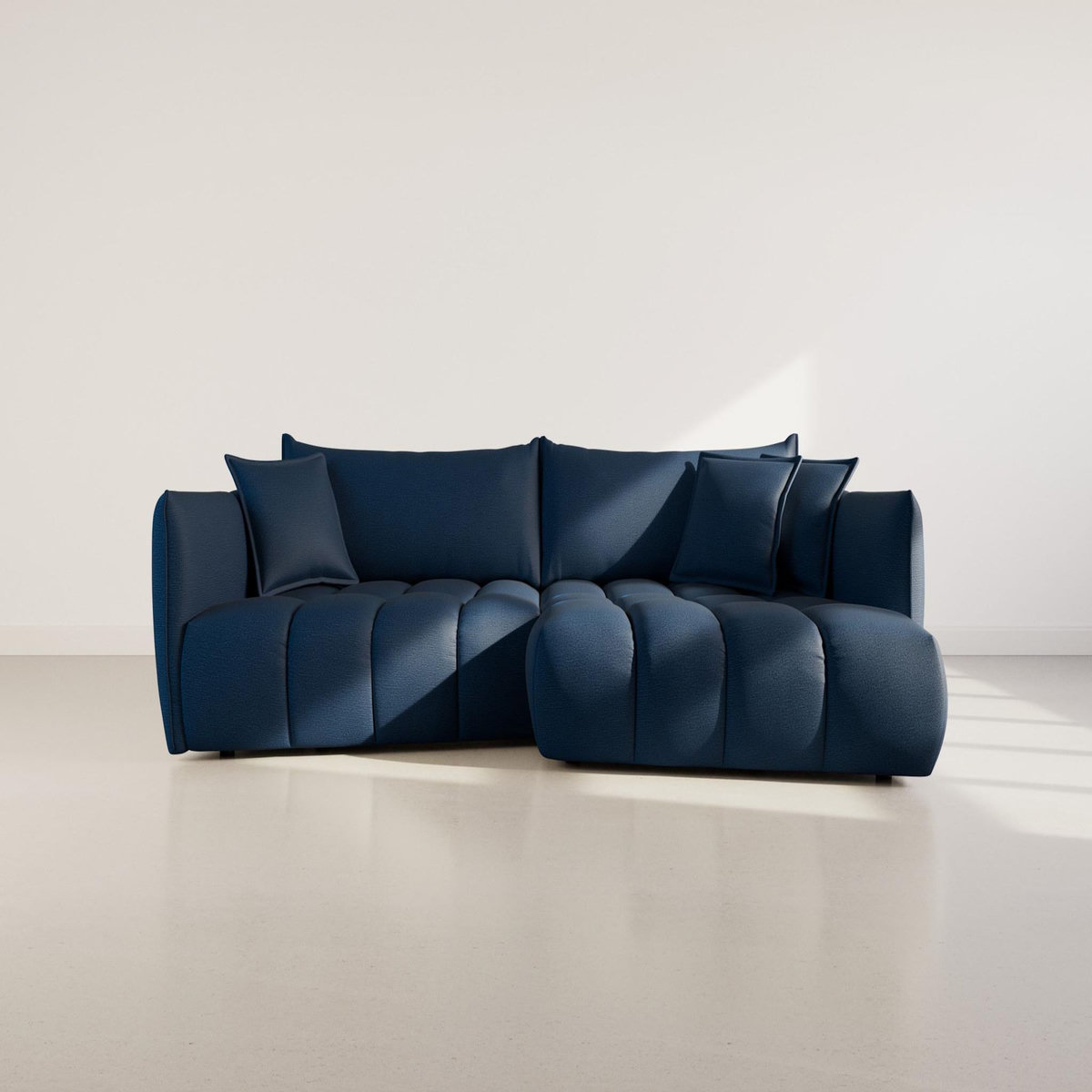 LISA DESIGN Cassiopee - canapé d'angle droit 4 places en tissu texturé