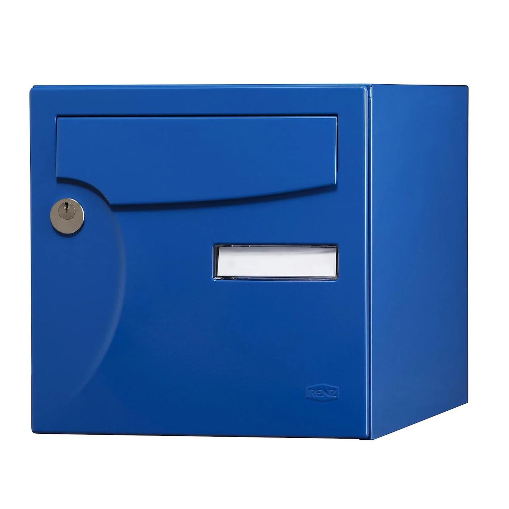 RENZ Boîte aux lettres normalisée - 1 porte extérieur - Animation - acier bleu breton