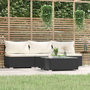 Voir la diapositive 1 : VIDAXL Salon de jardin 4 pcs avec coussins Noir Resine tressee