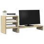 Voir la diapositive 3 : VIDAXL Support de moniteur et organisateur de bureau bois d ingénierie