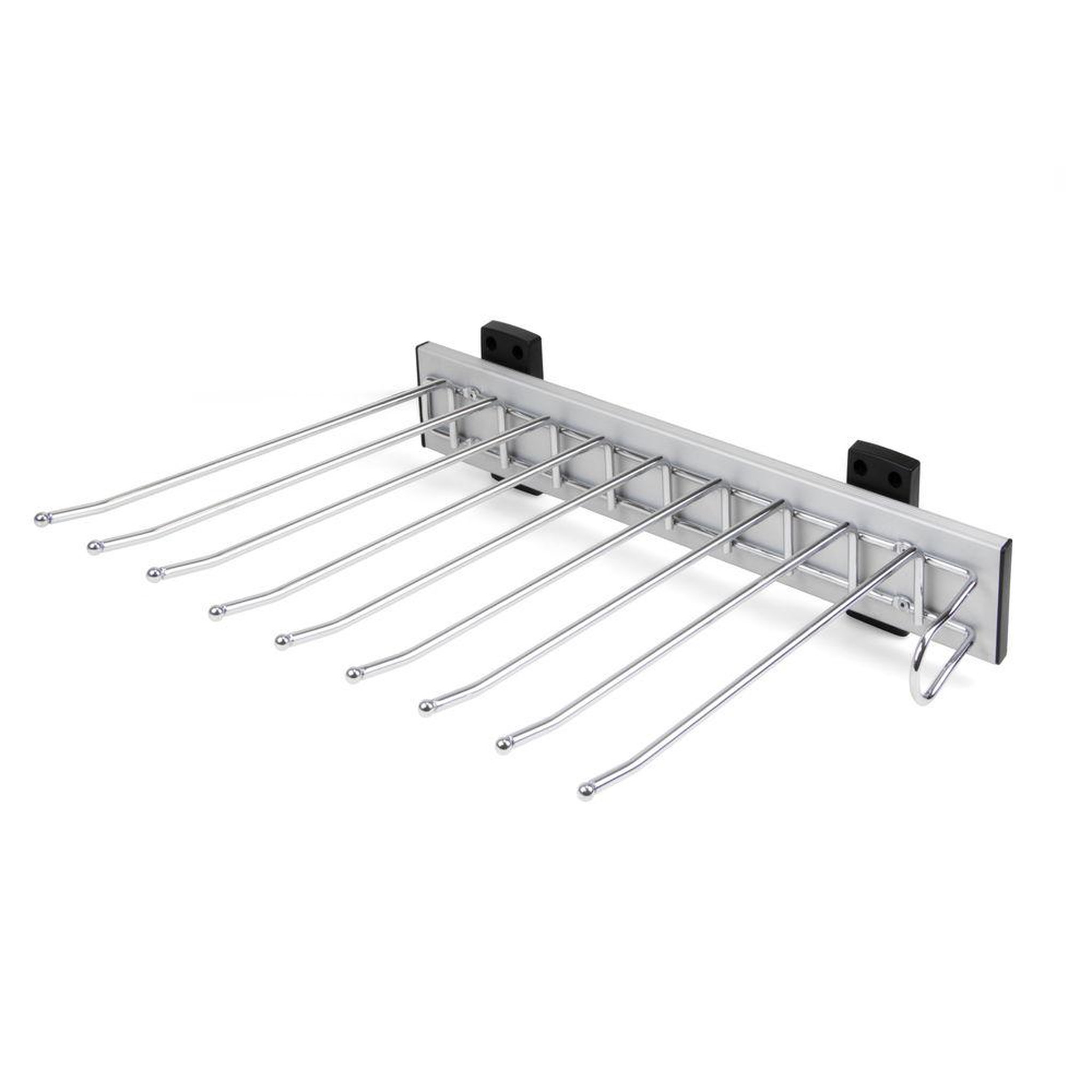 Emuca 7018211 Porte pantalons Self à montage latéral pour armoire, Droite, Chromé, Acier et Plastique et Aluminium.