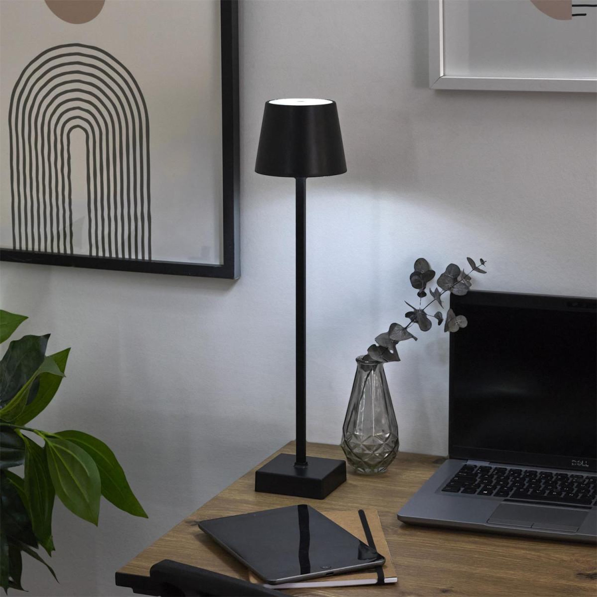 Voir la diapositive 5 : The Home Deco Factory Lampe à poser tactile  rechargeable  45cm noir