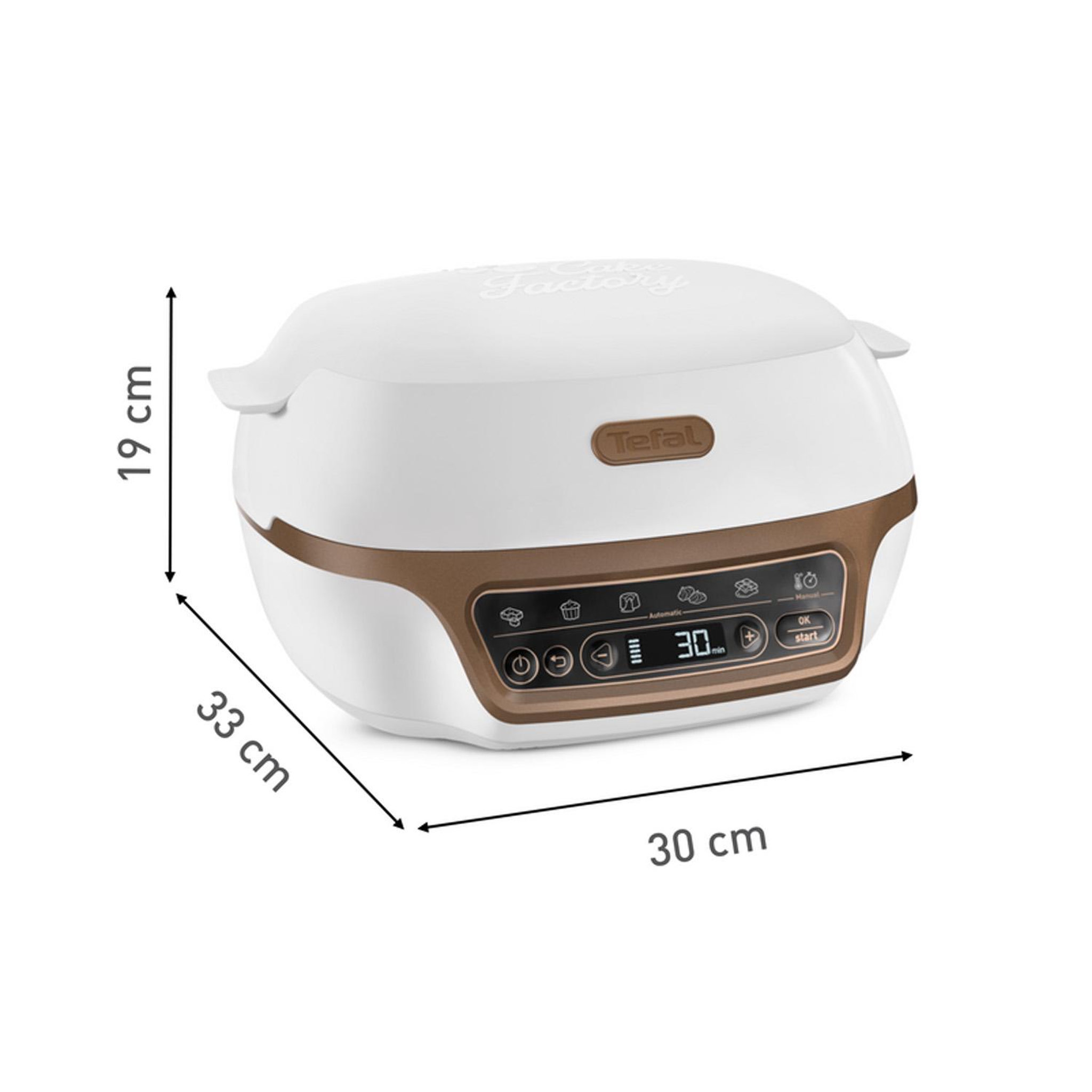 Voir la diapositive 3 : TEFAL Machine à gâteau 1100w marron/blanc - kd8001f0