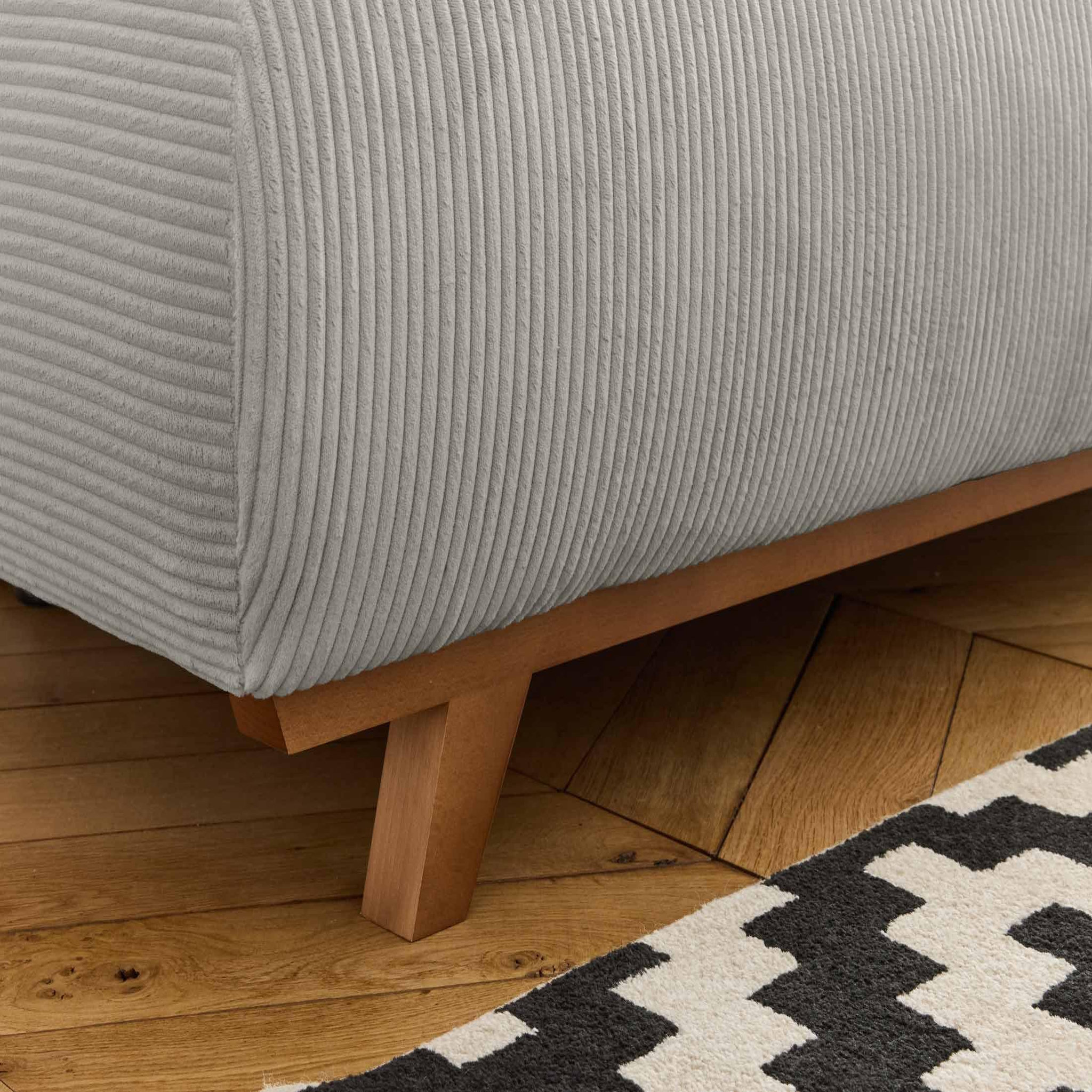 Voir la diapositive 4 : BEST MOBILIER Cristal - canapé 3 places - convertible avec coffre et pouf - en velours côtelé
