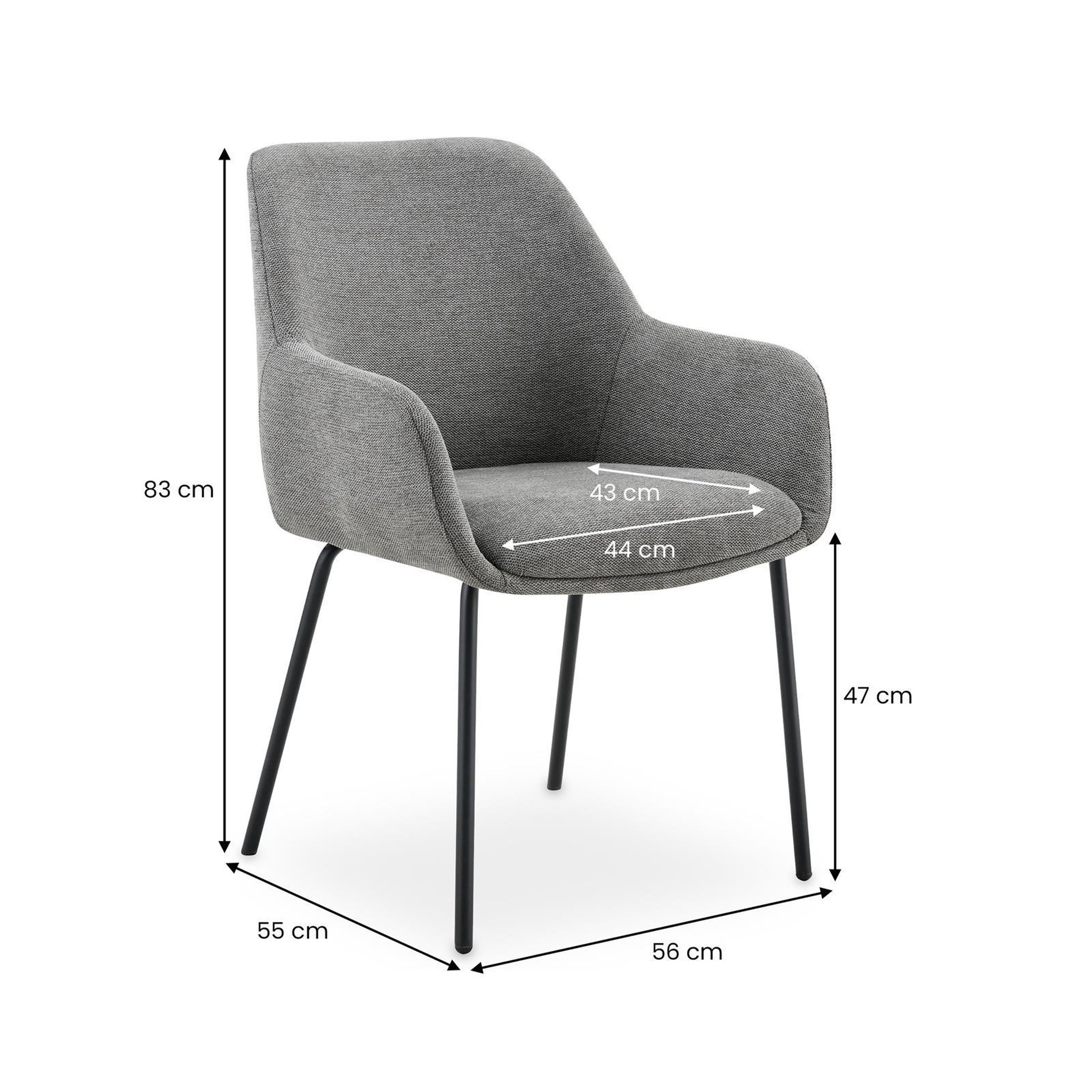 Voir la diapositive 6 : IDIMEX Lot de 2 chaises tursi de salle à manger en tissu