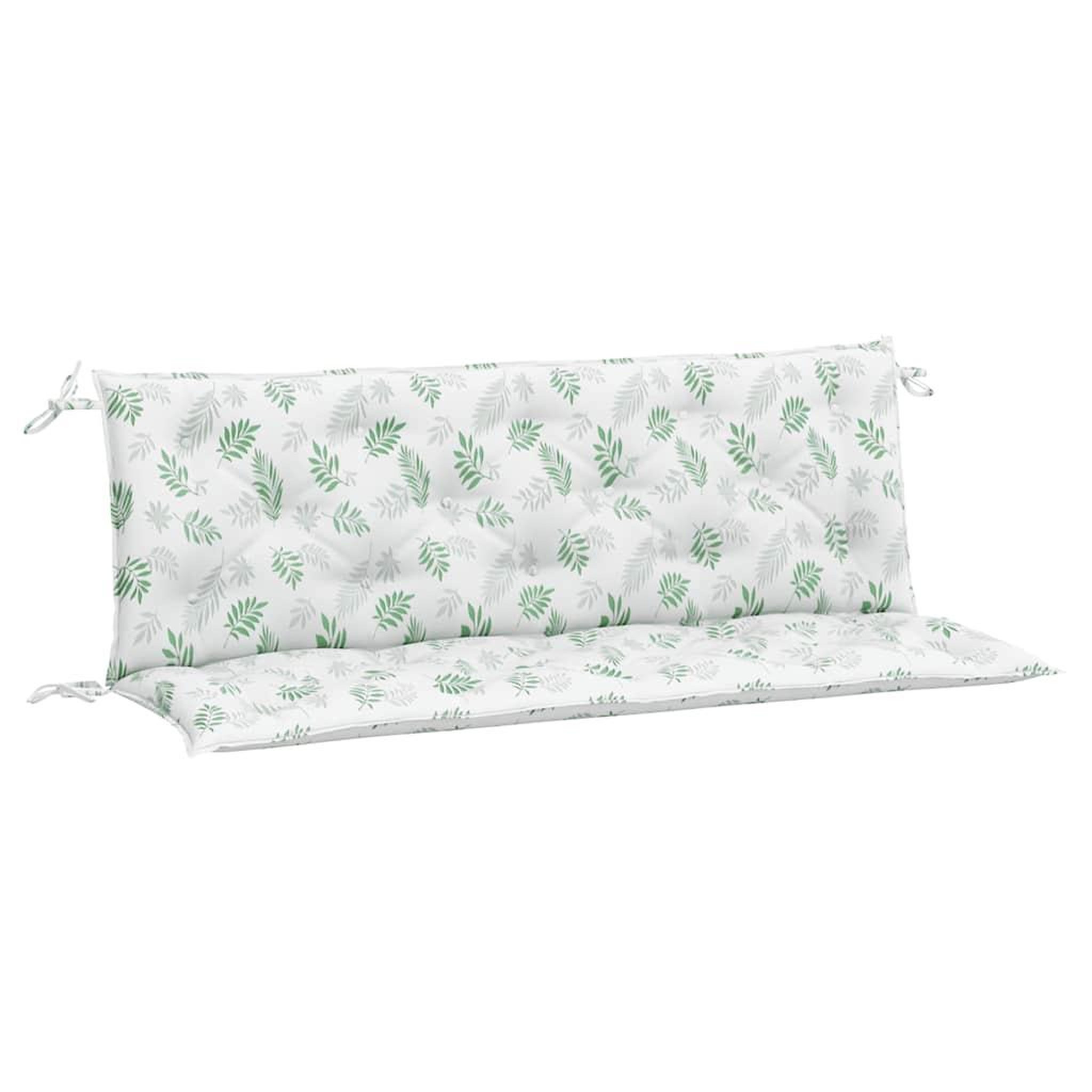 Voir la diapositive 2 : VIDAXL Coussins de banc de jardin lot de 2 motif de feuilles tissu